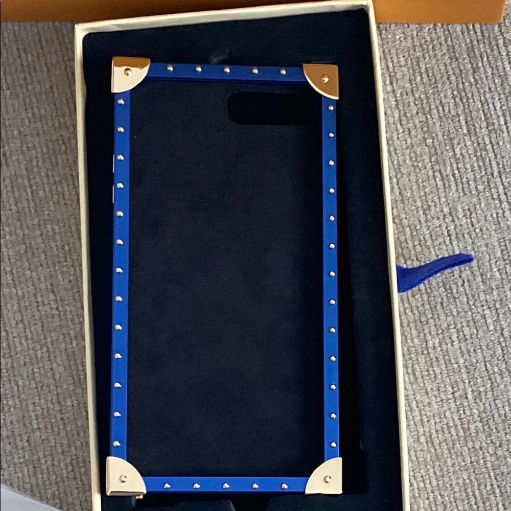 Louis Vuitton Blue Croc-Effect Phone Case